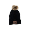 Women's Pom Pom Chicago Beanie - BLACK