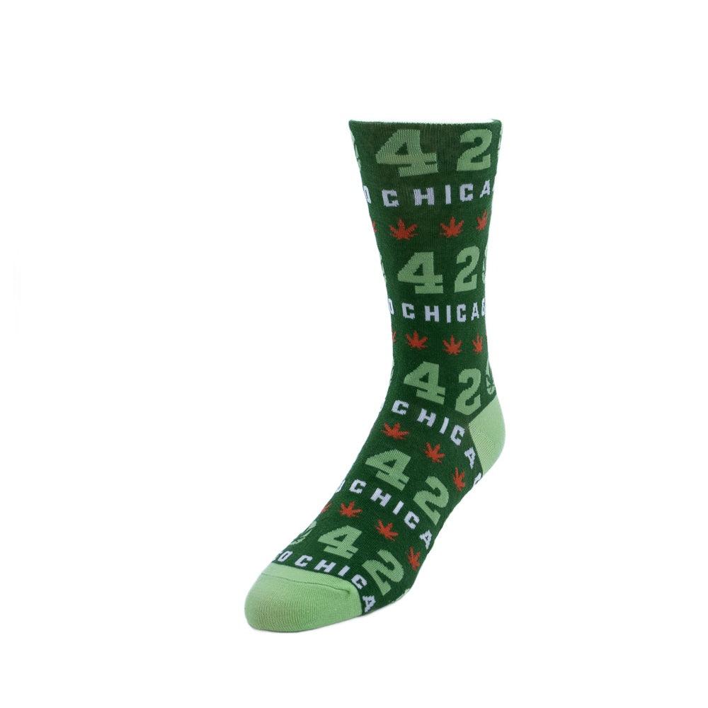 Chicago 420 Leaf Repeat Socks - Love From USA