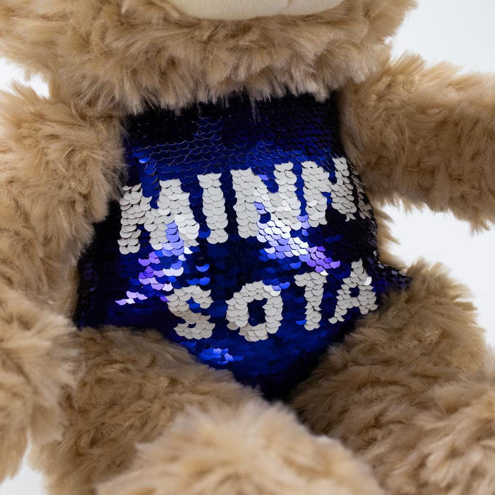 MN Sequins Plush Bear - Love From USA