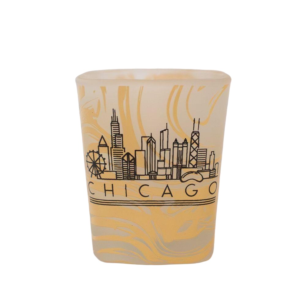 Chicago Beige Line Work Shot Glass - Love From USA