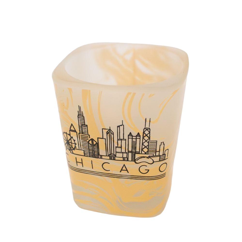 Chicago Beige Line Work Shot Glass - Love From USA