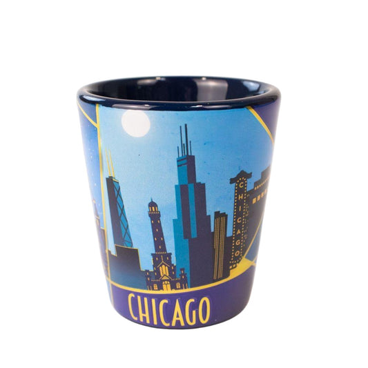 Chicago Gold Line Shot Glass - Love From USA