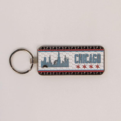 Chicago Mosaic Skyline Flag Keychain - Love From USA