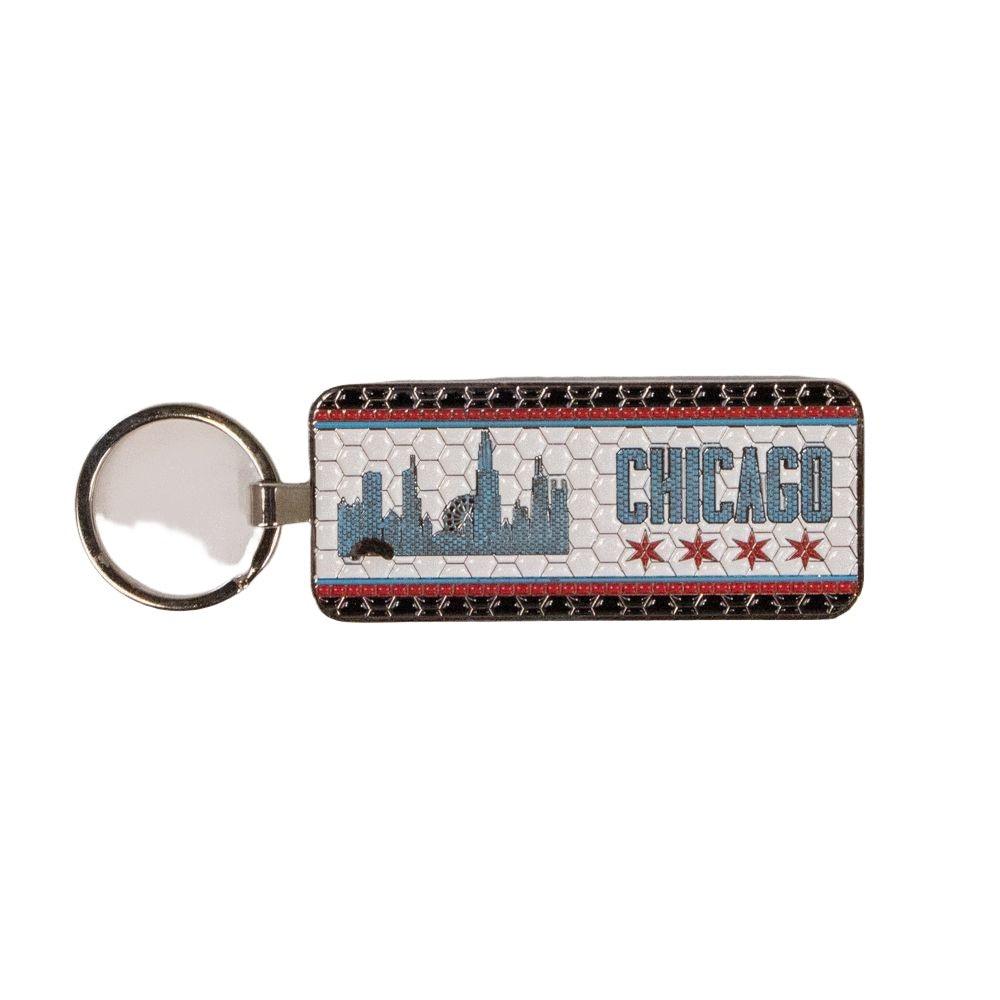 Chicago Mosaic Skyline Flag Keychain - Love From USA