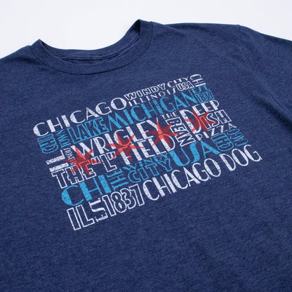 Chicago Phrases Flag Teee - Love From USA