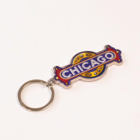 Chicago Sunset Silver Sheen Keychain - Love From USA