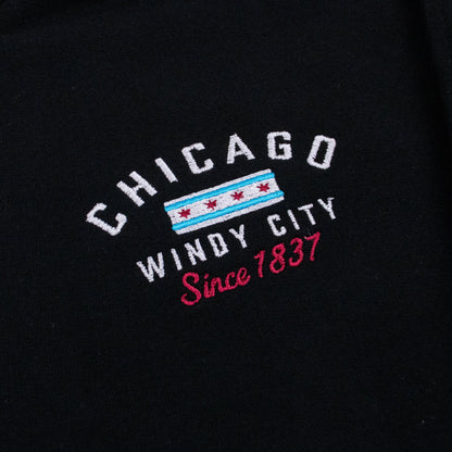 Embroidered Chicago Flag 1/4 Zip - Love From USA