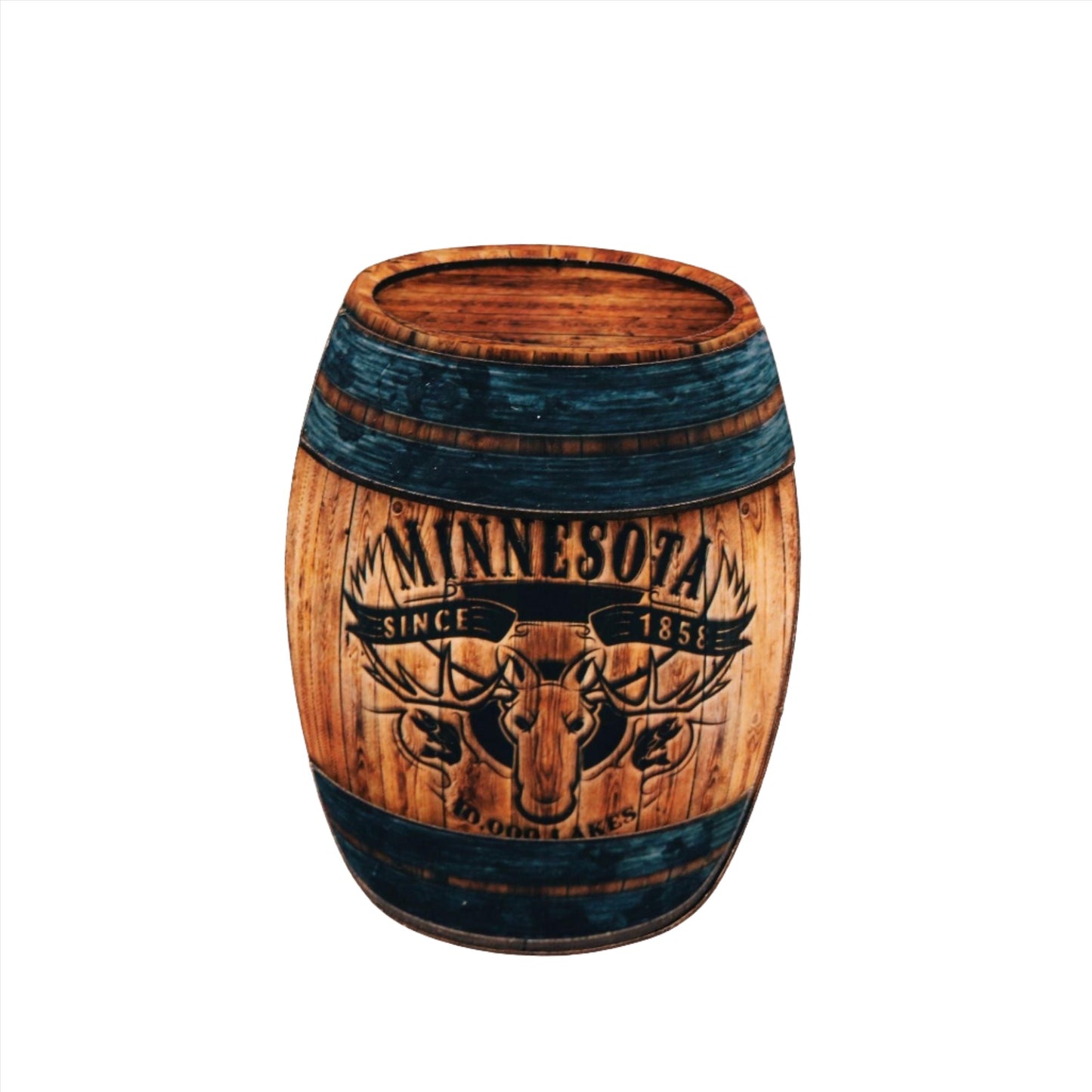 Minnesota Wood Barrel Magnet - Love From USA