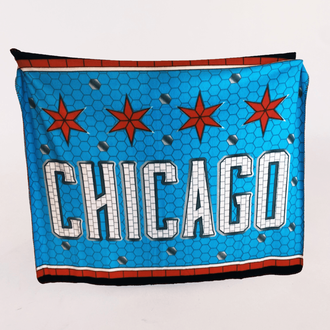 Mosaic Chicago Flag Blanket - Love From USA