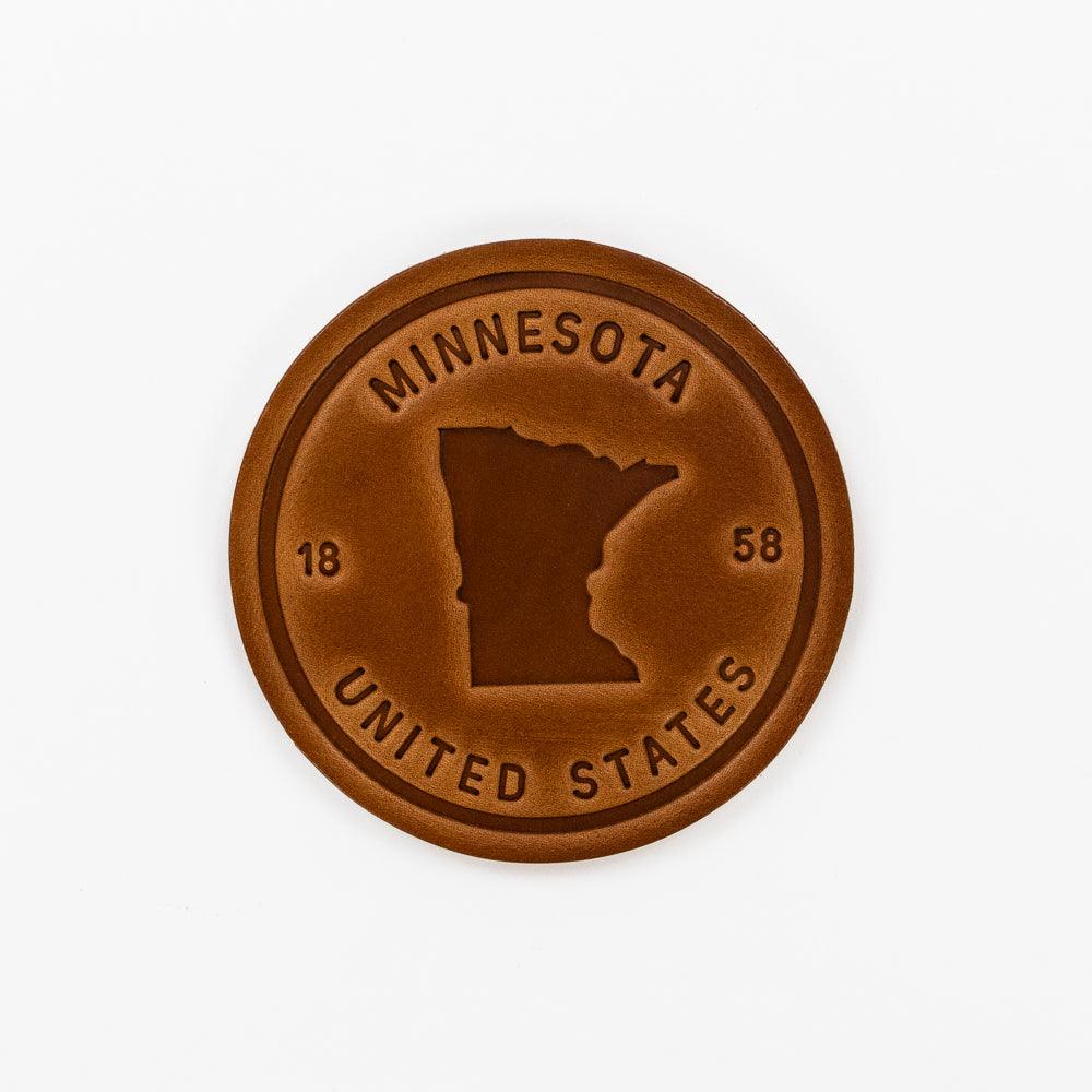 1858 MN Leather Coaster - Love From USA