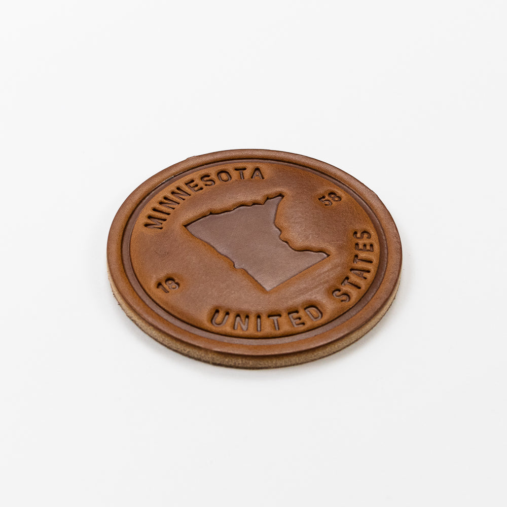 1858 MN Leather Coaster