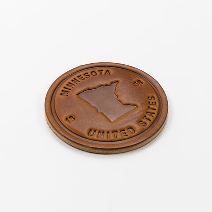 1858 MN Leather Coaster