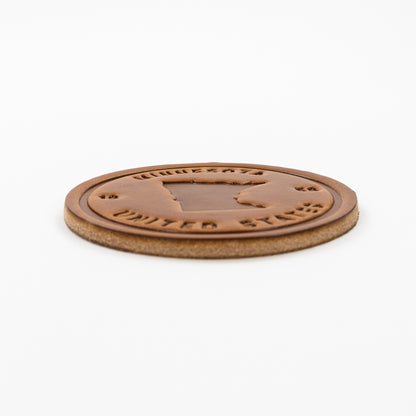 1858 MN Leather Coaster