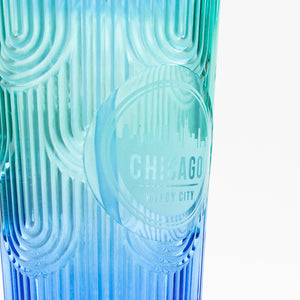 Chicago Green/Blue Deco Cup with Straw