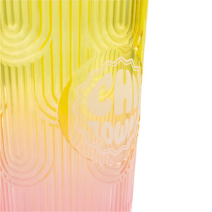 Chicago Pink/Yellow Deco Cup with Straw
