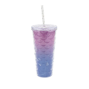 Minnesota Mermaid Purple/Pink Tumbler with Straw