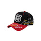 Black and red cap with Route 66 branding on a white background