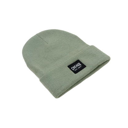 Knit Square Patch Beanie