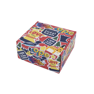 Colorful box with Minnesota-themed graphics on a white background