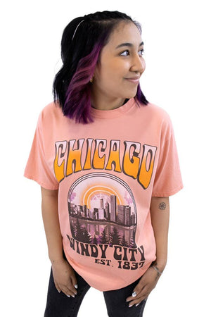 Chicago Retro Cityscape Tee - Love From USA