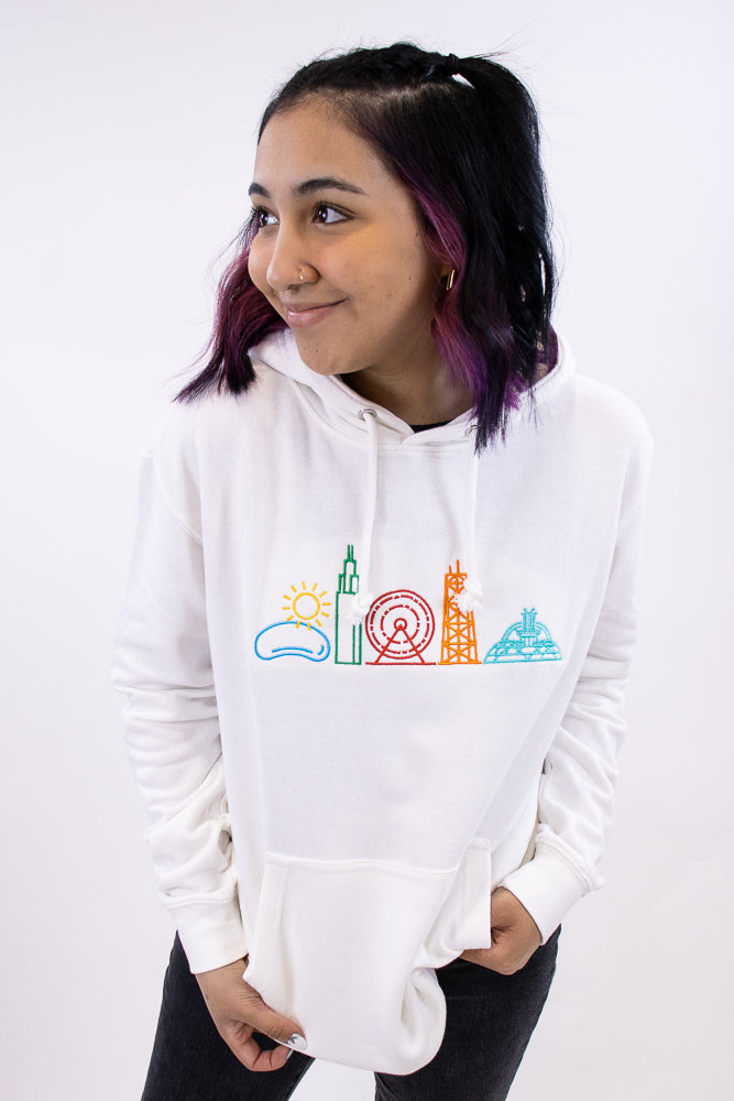 Neon Chicago Icons Hoodie