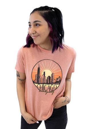 Chicago Skyline Sunset Tee - Love From USA
