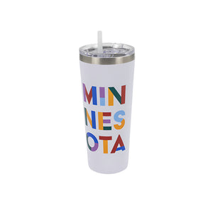 Colorful Minnesota Block Text Tumbler