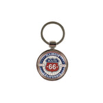 Keychain with Route 66 design on a white background