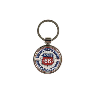 Keychain with Route 66 design on a white background