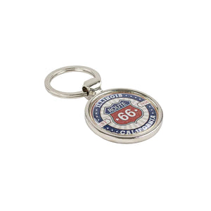 Keychain with Route 66 design on a white background