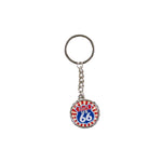 Keychain with Route 66 design on a white background