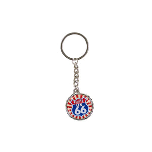 Keychain with Route 66 design on a white background