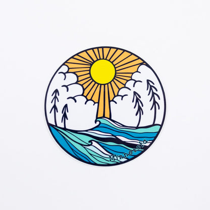 Wave Around Minnesota Sticker