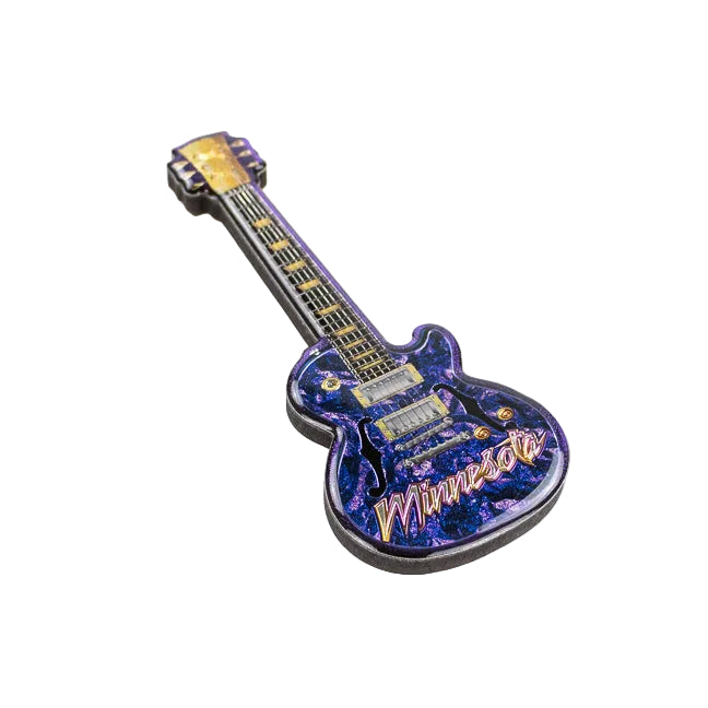 Guitar-shaped magnet with 'Minnesota' text on a white background