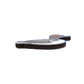 Side view of a loon bird-shaped magnet with a red and black checkered hat on a white background