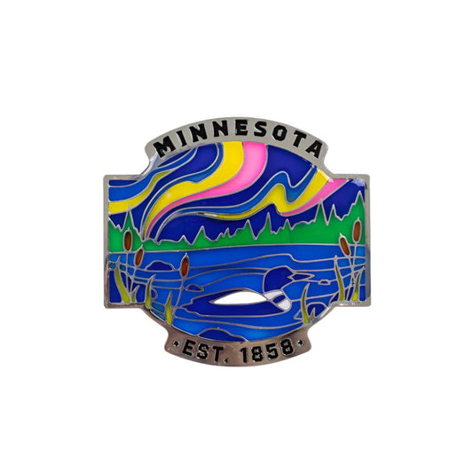 Minnesota Loons Stand Glass Magnet