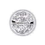 Round magnet with 'Minnesota' text and nature elements on a white background