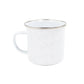 White speckled mug on a white background