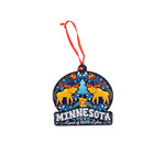 Decorative ornament with floral design and 'Minnesota Land of 10,000 Lakes' text on a white background