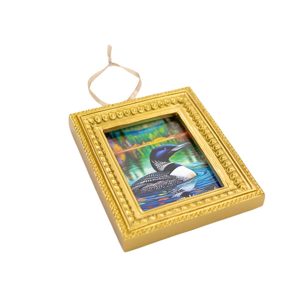 A MN Loon In A Frame Ornament