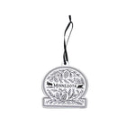 Decorative ornament with 'Minnesota' text and nature-themed design on a white background