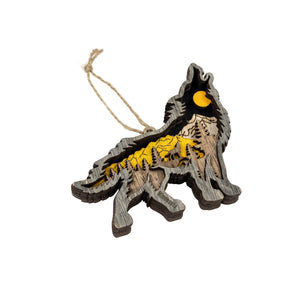 Minnesota Wooden Wolf Ornament