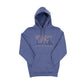 Blue hoodie with 'Windy City Chicago' text on a white background