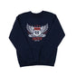 Navy blue sweatshirt with 'Route 66 Chicago Navy Pier' design on a white background