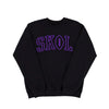 Minnesota Skol Outline Crewneck Sweatshirt - BLACK