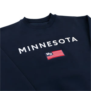 Minnesota Flag Emblem Crew Neck Sweatshirt