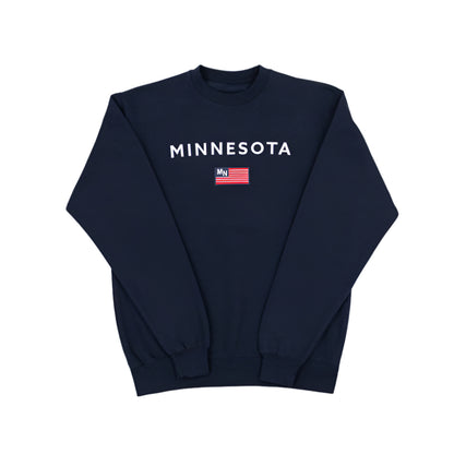Minnesota Flag Emblem Crew Neck Sweatshirt