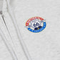 Grey sweatshirt with Route 66 logo on the chest.