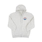 Gray hoodie with a Route 66 design on the chest against a white background