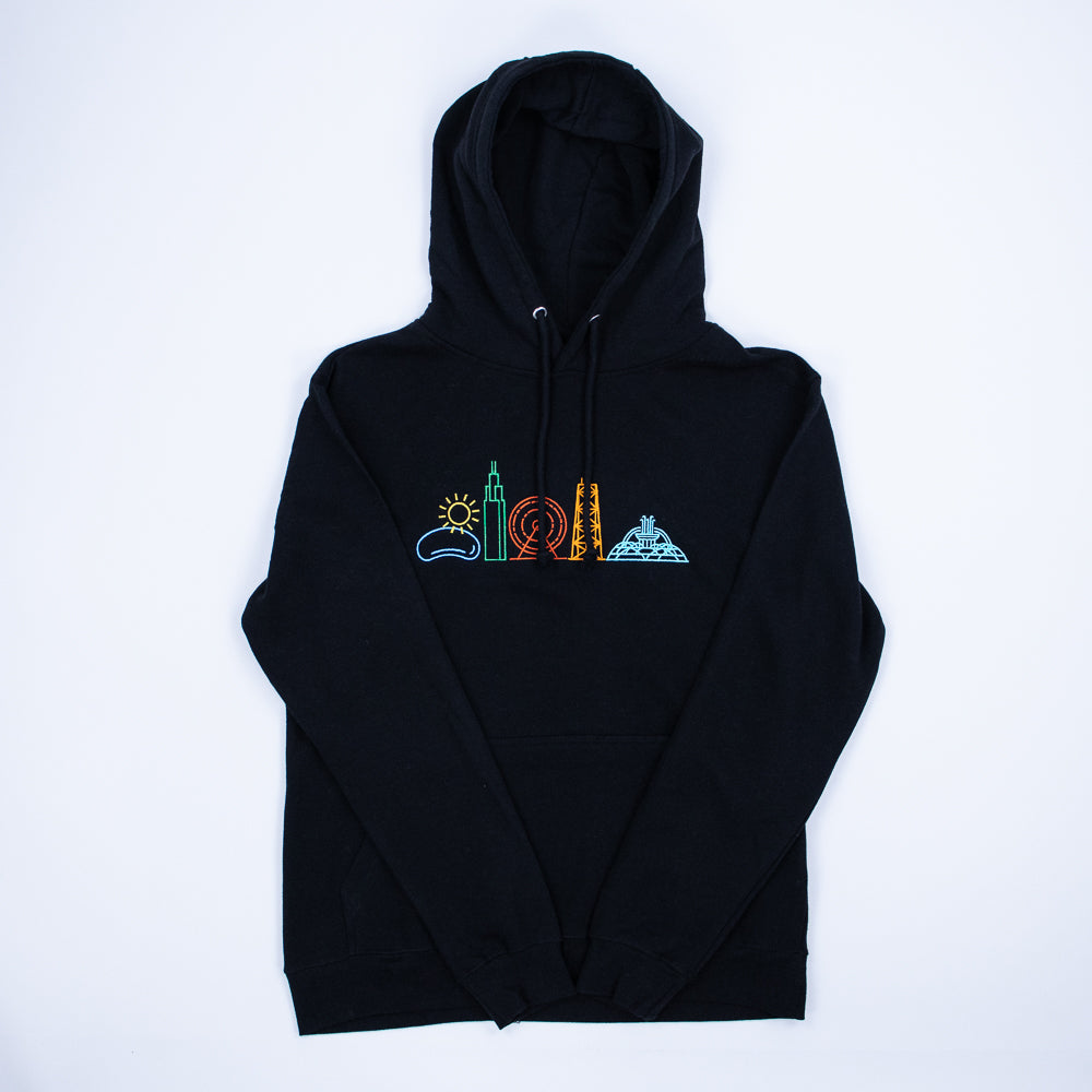 Neon Chicago Icons Hoodie